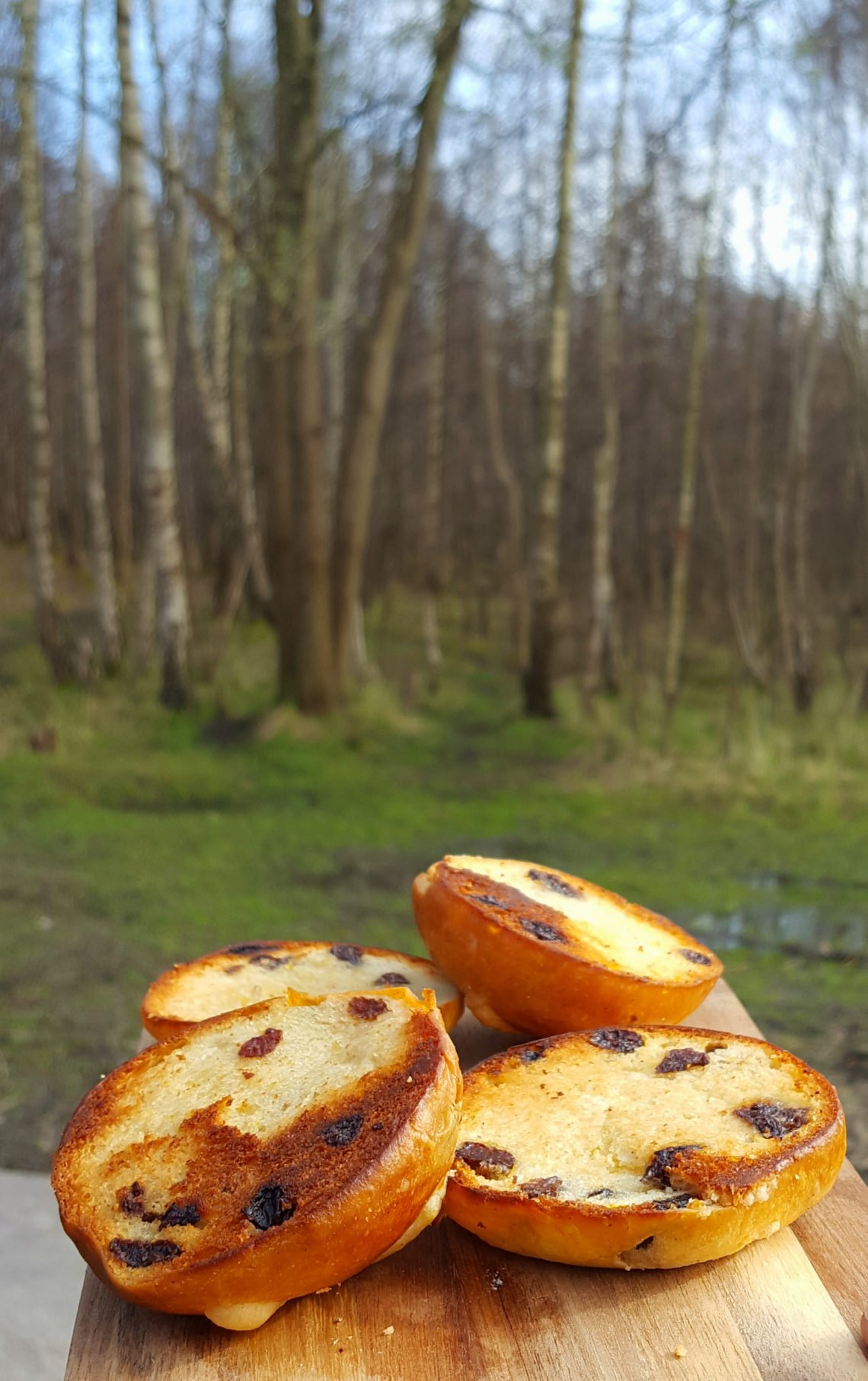 a recipe for hot cross buns that you can enjoy in the woods